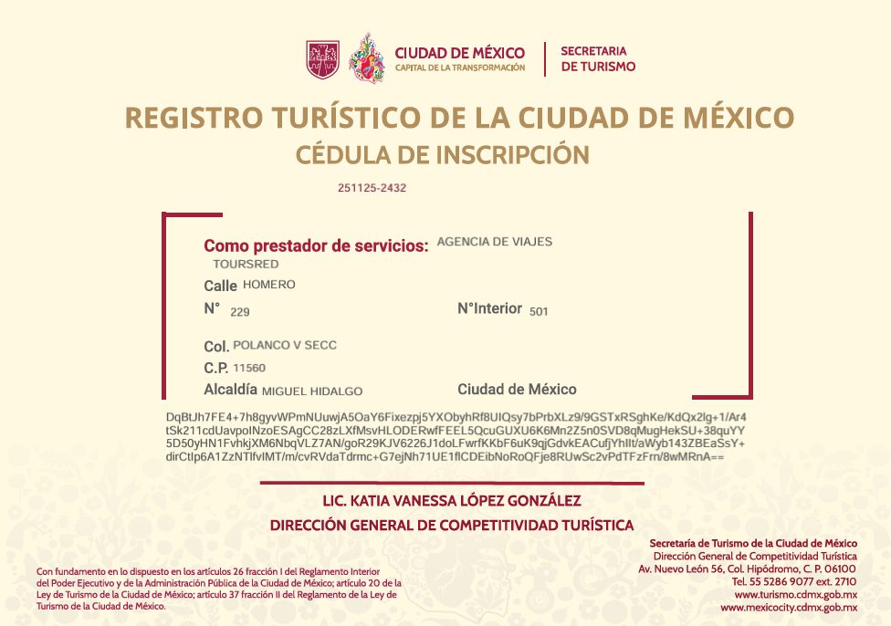 ToursRed obtiene su Registro Turístico en la Ciudad de México y avanza hacia el lanzamiento de su plataforma digital